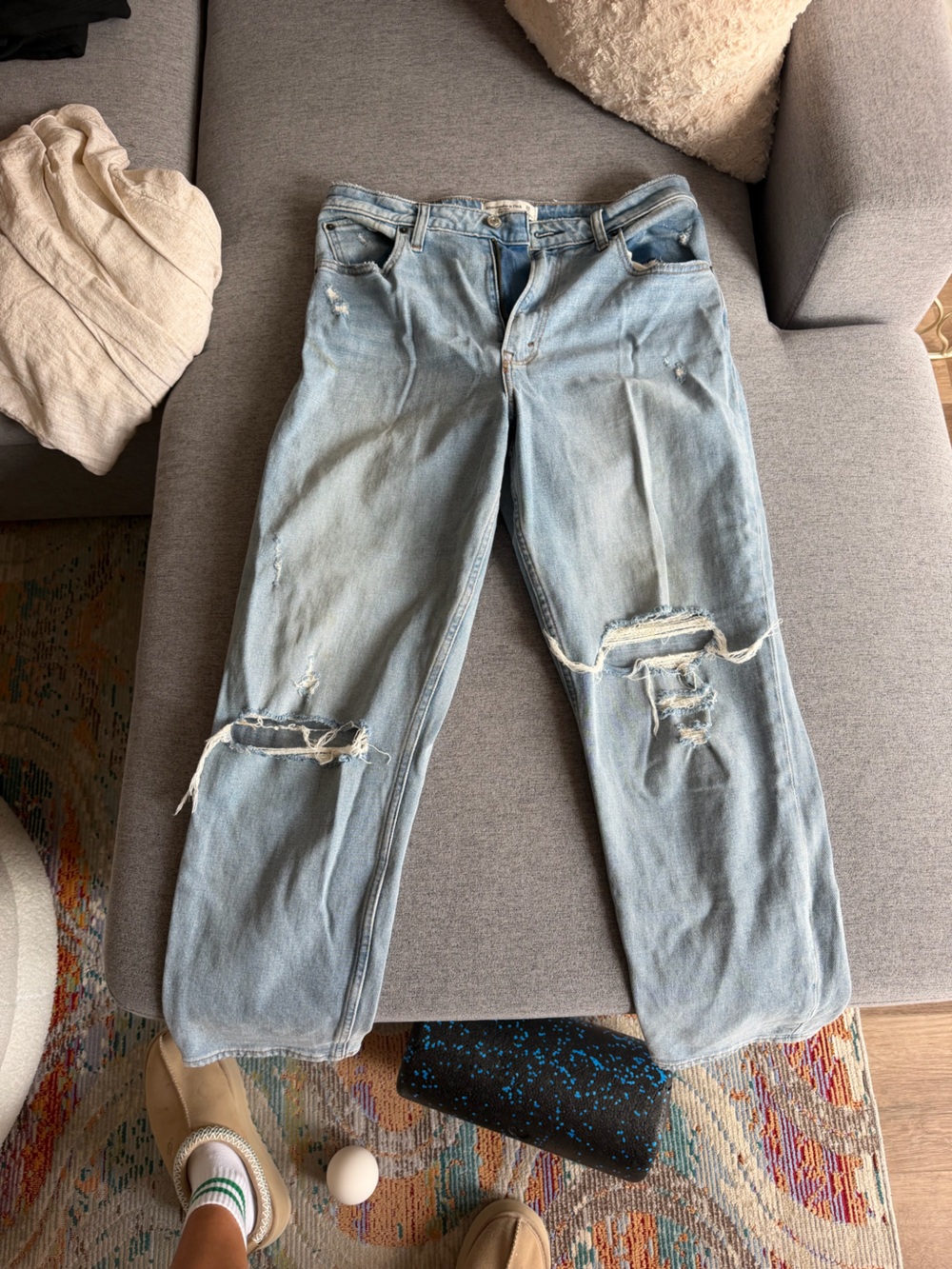 High Rise Ripped Jeans